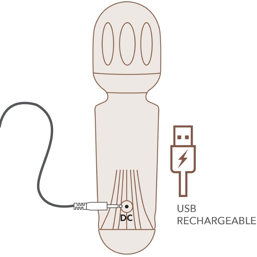 ROCKS-OFF - MINI VARITA RECARGABLE 16 FUNCIONES NEGRO