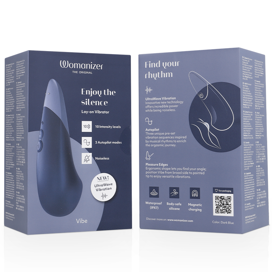 WOMANIZER - VIBE VIBRADOR LAY-ON SILENCIOSO AZUL OSCURO