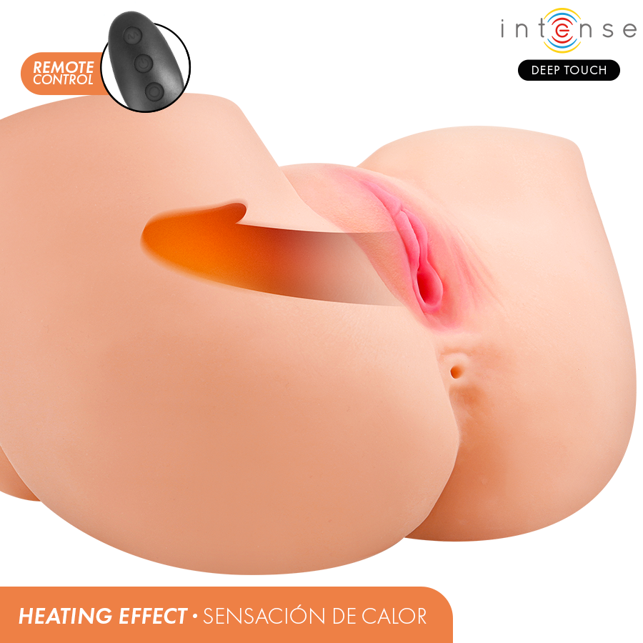 INTENSE DEEP TOUCH - GINGER MASTURBADOR ANO Y VAGINA CON EFECTO SUCCIÓN, CALOR, VIBRACIÓN Y VOZ CON CONTROL REMOTO 5.3 KG