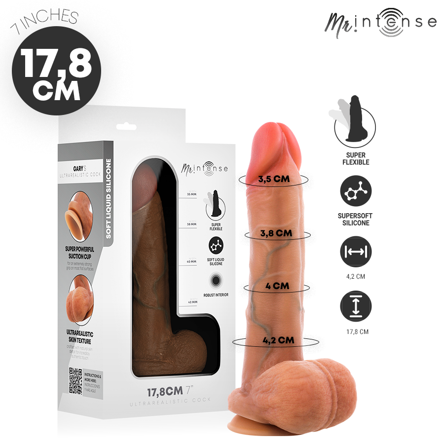 MR INTENSE - GARY S ULTRA-REALISTIC COCK WITH TESTICLES 17.8 CM -Ø- 4.2 CM MR. INTENSE DILDOS