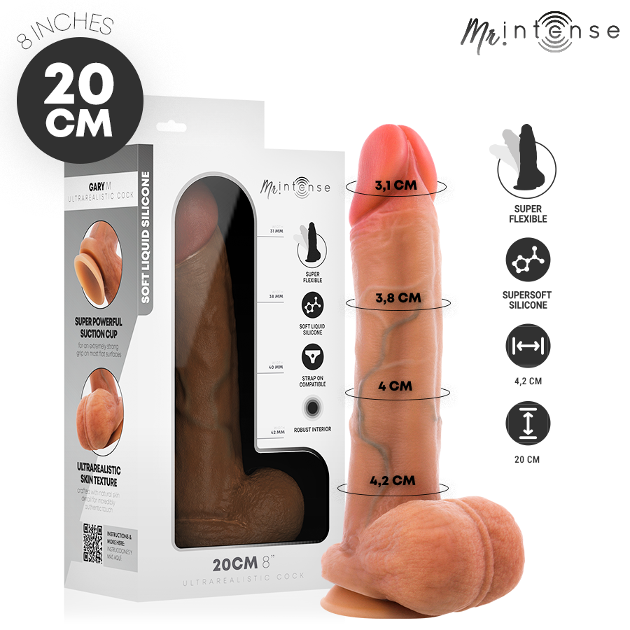 MR INTENSE - GARY M ULTRA-REALISTIC COCK WITH TESTICLES 20 CM -Ø- 4.2 CM MR. INTENSE DILDOS