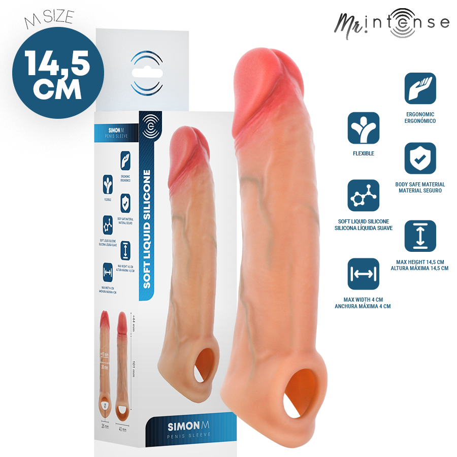 MR INTENSE - SIMON M SILICONE PENIS SLEEVE 14.5 CM -Ø- 4 CM MR. INTENSE PENIS ACCESSORIES