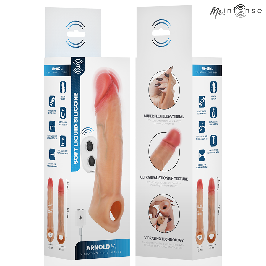 MR INTENSE - ARNOLD M ULTRA-REALISTIC VIBRATING PENIS SLEEVE 14.5 CM -Ø- 4 CM