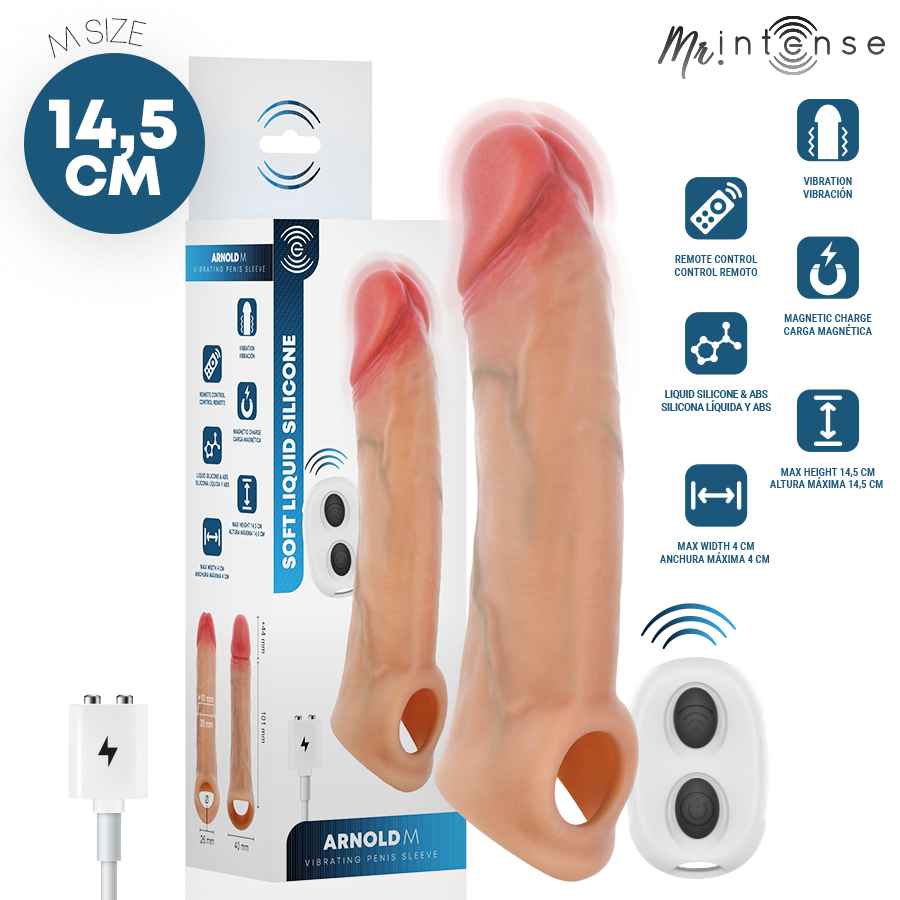 MR INTENSE - ARNOLD M ULTRA-REALISTIC VIBRATING PENIS SLEEVE 14.5 CM -Ø- 4 CM MR. INTENSE PENIS ACCESSORIES