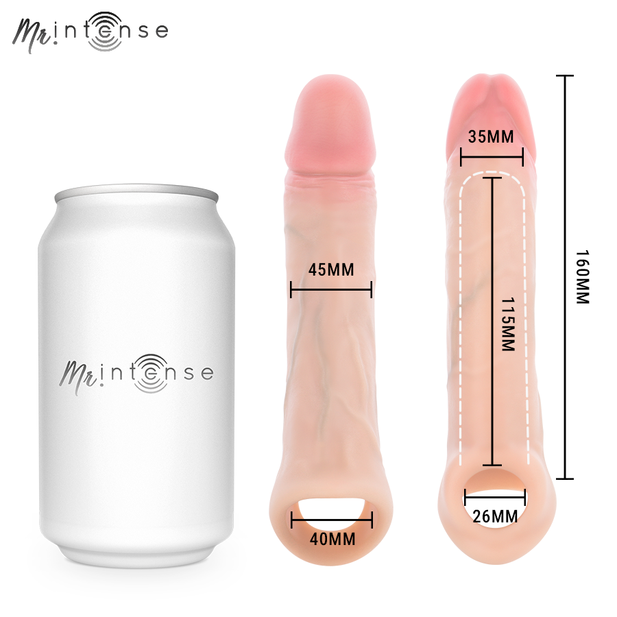 MR INTENSE - ARNOLD L ULTRA-REALISTIC VIBRATING PENIS SLEEVE REMOTE CONTROL 16 CM -Ø- 4.5 CM