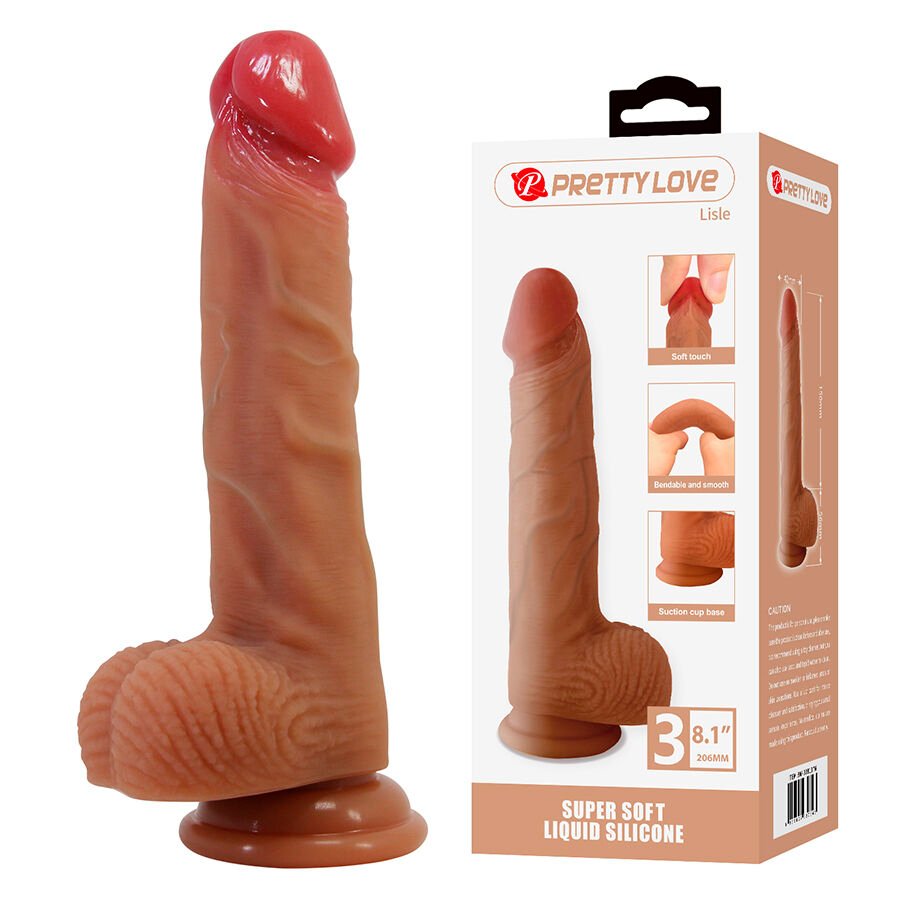 PRETTY LOVE - LISLE DILDO REALÍSTICO CON VENTOSA 20.6 CM -Ø- 4.2 CM PRETTY LOVE HIGH GRADE