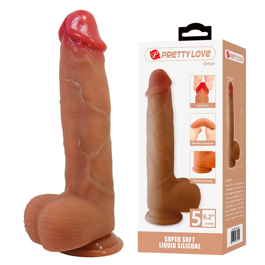 PRETTY LOVE - ORTON DILDO REALÍSTICO CON VENTOSA 23.5 CM -Ø- 4.9 CM PRETTY LOVE HIGH GRADE
