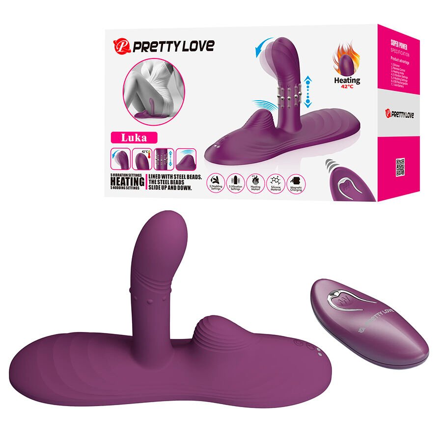 PRETTY LOVE - LUKA SIT-DOWN VIBRADOR CON EFECTO CALOR Y CONTROL REMOTO PRETTY LOVE FLIRTATION