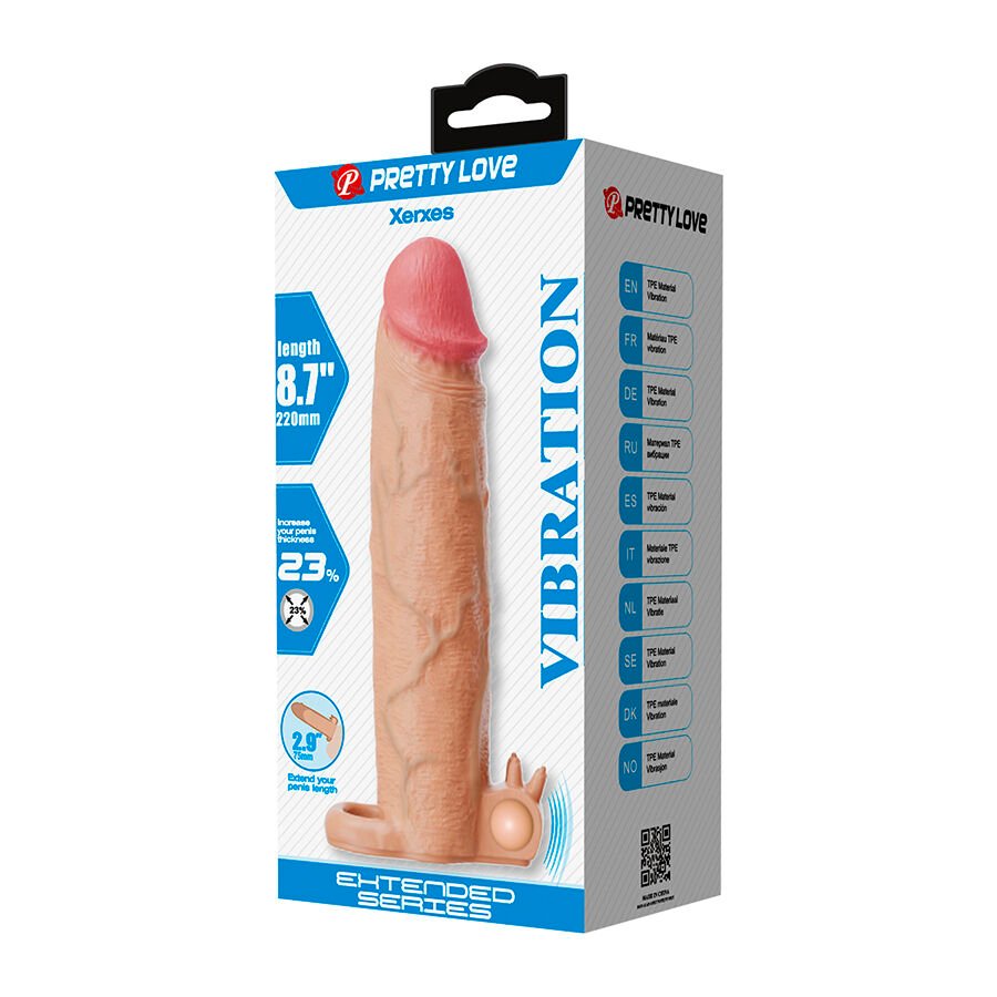 PRETTY LOVE - XERXES FUNDA PARA PENE CON ESTIMULADOR DE CLÍTORIS Y VIBRACIÓN