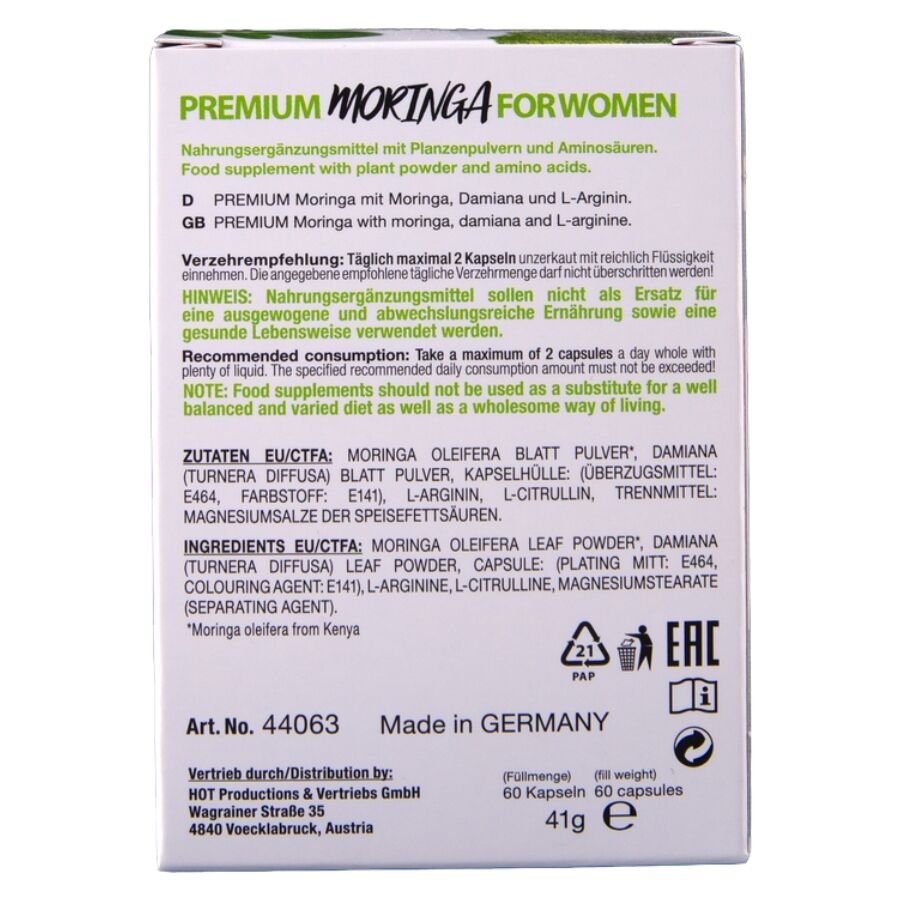 HOT - MORINGA WOMEN CAPS WOMAN 60 UNITS