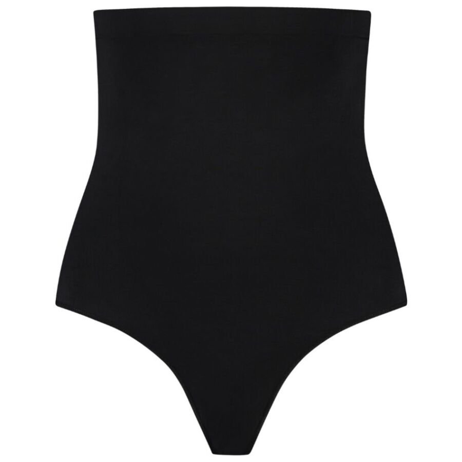 BYE-BRA - SOFT TOUCH SEAMLESS HIGH WAIST THONG BLACK SIZE XL