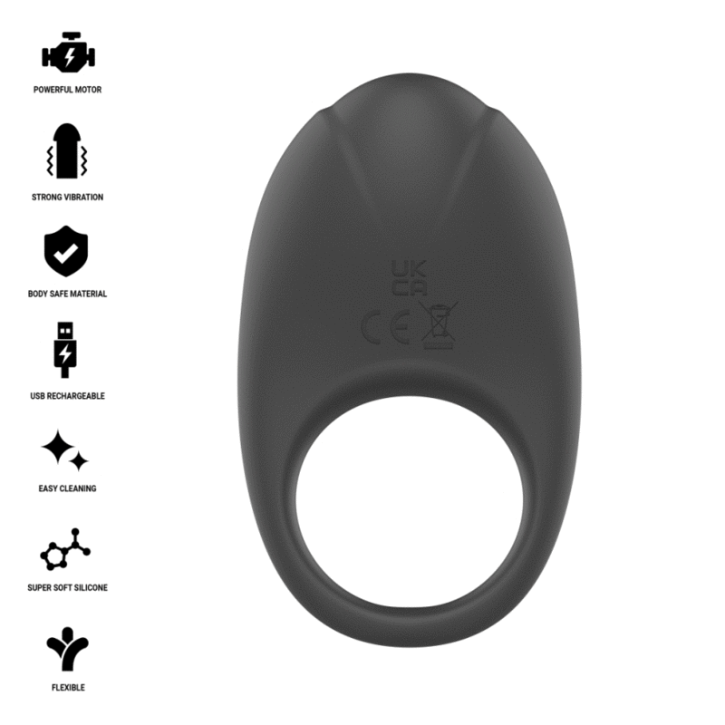 Intense - Merlotte Vibrating Penis Ring With Clitoris Stimulation Black