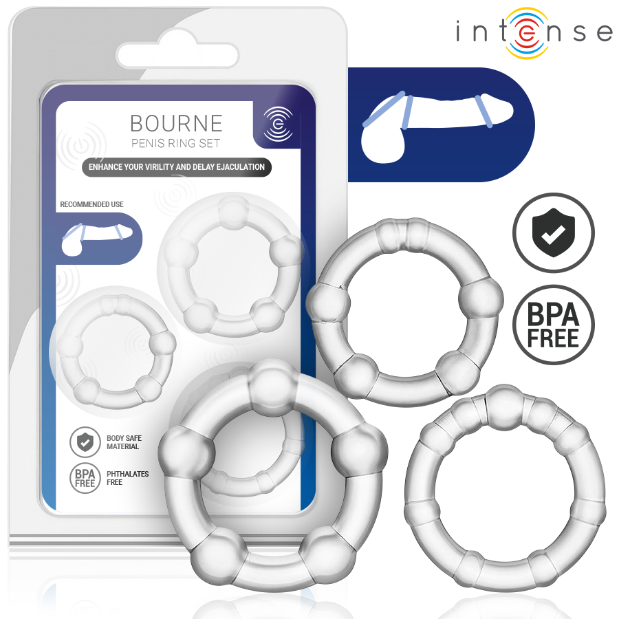 INTENSE - BOURNE SET OF 3 PENIS RING INTENSE FOR HIM