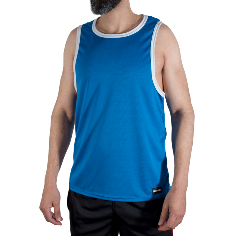 MACHO - CMV002 BLUE GYM T-SHIRT L/XL MACHO UNDERWEAR