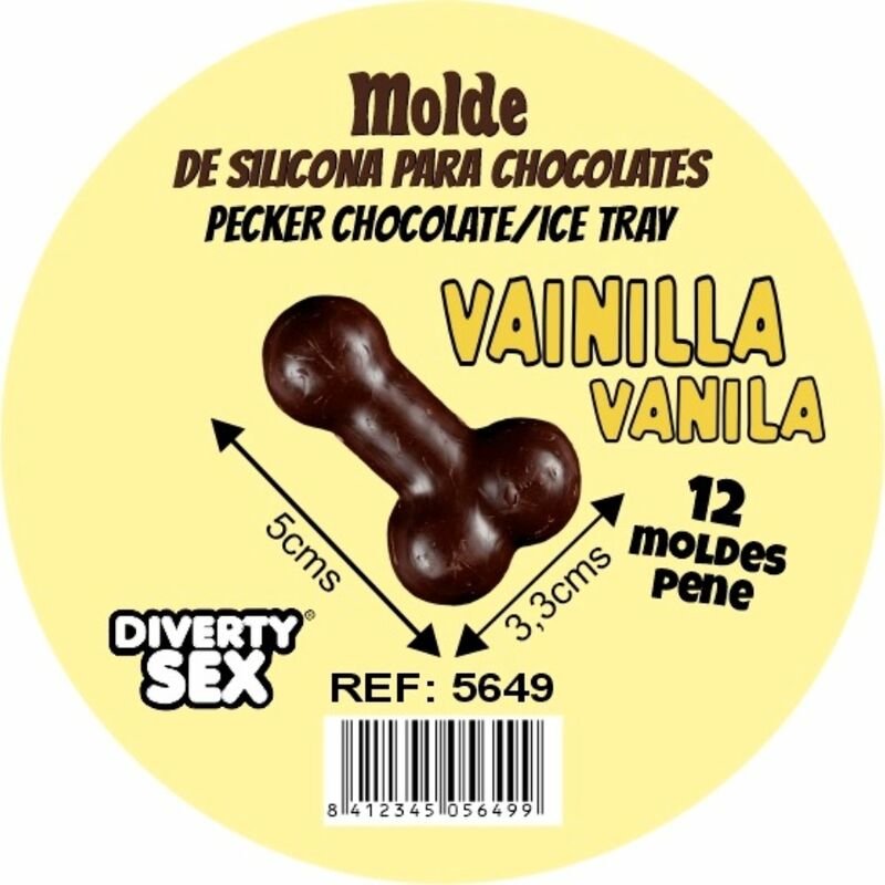 DIABLO PICANTE - CHOCOLATE MOLD WITH 12 SILICONE PENISES FOR HANGING VANILLA DIABLO PICANTE