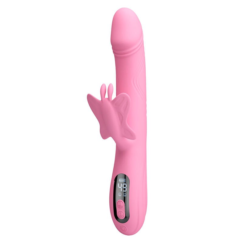 PRETTY LOVE - BELLA RABBIT VIBRATOR WITH BUTTERFLY STIMULATION AND LED PINK