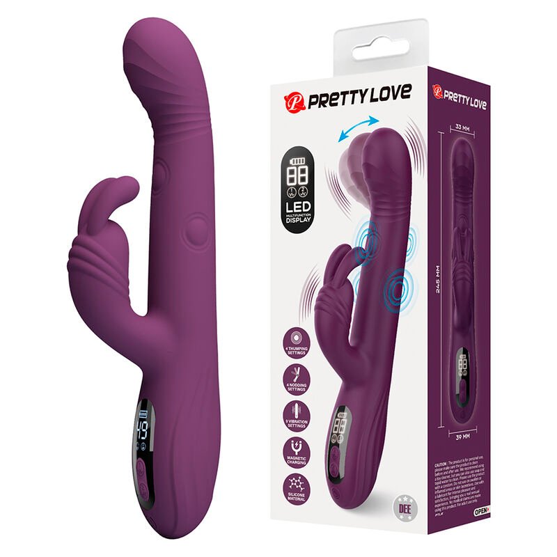 PRETTY LOVE - DEE MULTIFUNCTION RABBIT VIBRATOR OSCILLATING AND PERCUSSION PURPLE HIGH TECH