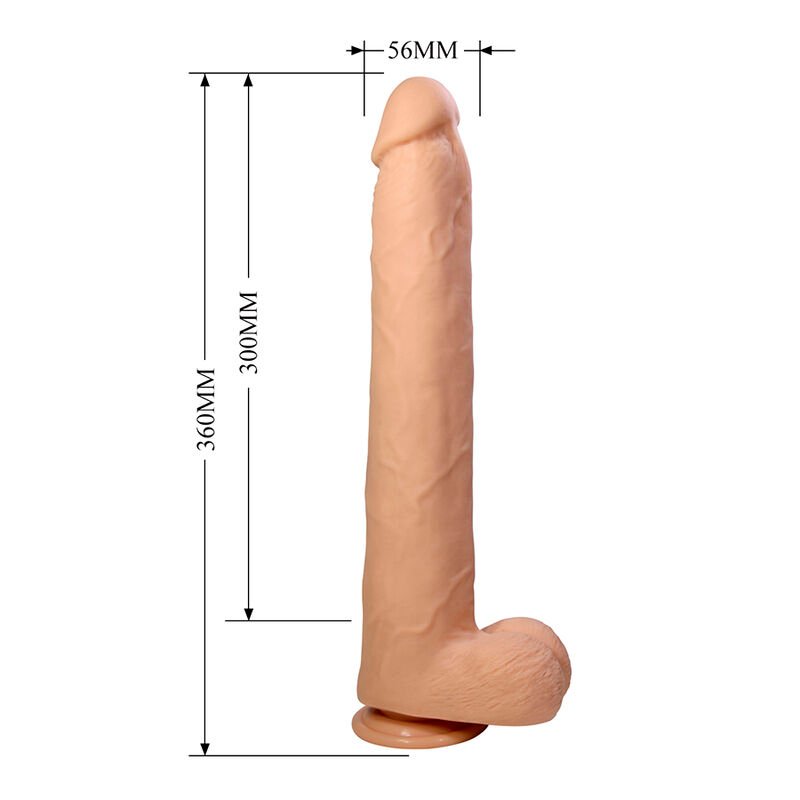 PRETTY LOVE - DANY FLEXIBLE REALISTIC DILDO WITH SUCTION CUP 36 CM -Ø- 5.6 CM
