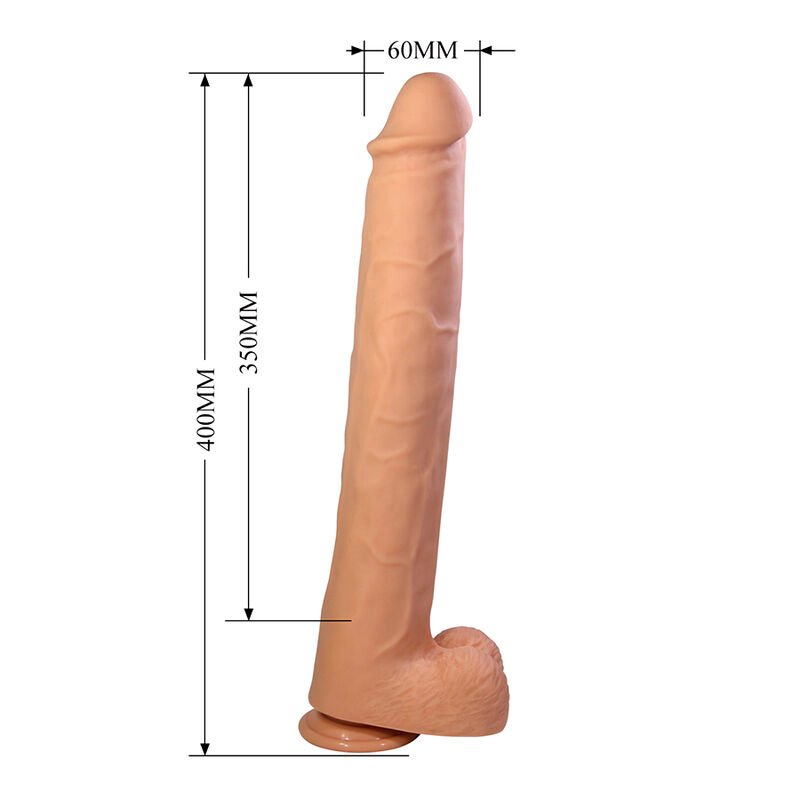 PRETTY LOVE - PAT FLEXIBLE REALISTIC DILDO WITH SUCTION CUP FLESH 40 CM -Ø- 6 CM