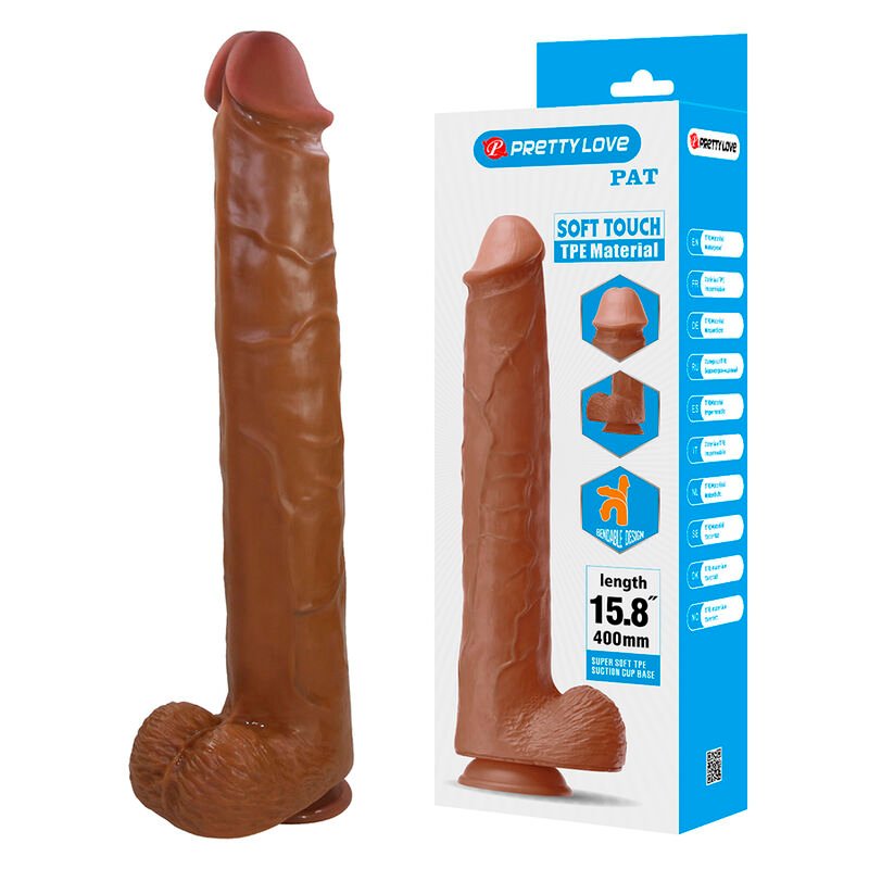 Comprar Pretty Love - Pat Realistic Flexible Dildo With Suction Cup 40 Cm -ø- 6 Cm Brown