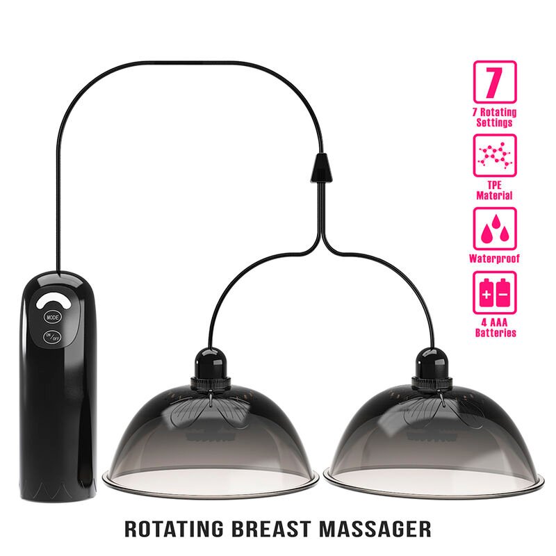 PRETTY LOVE - ROTATING NIPPLE SUCTION STIMULATOR BLACK FUN TOYS