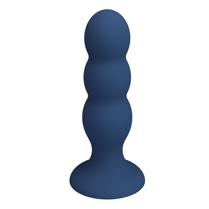 MR PLAY - ANAL PLUG WITH METAL BALLS AND SUCTION CUP BLUE