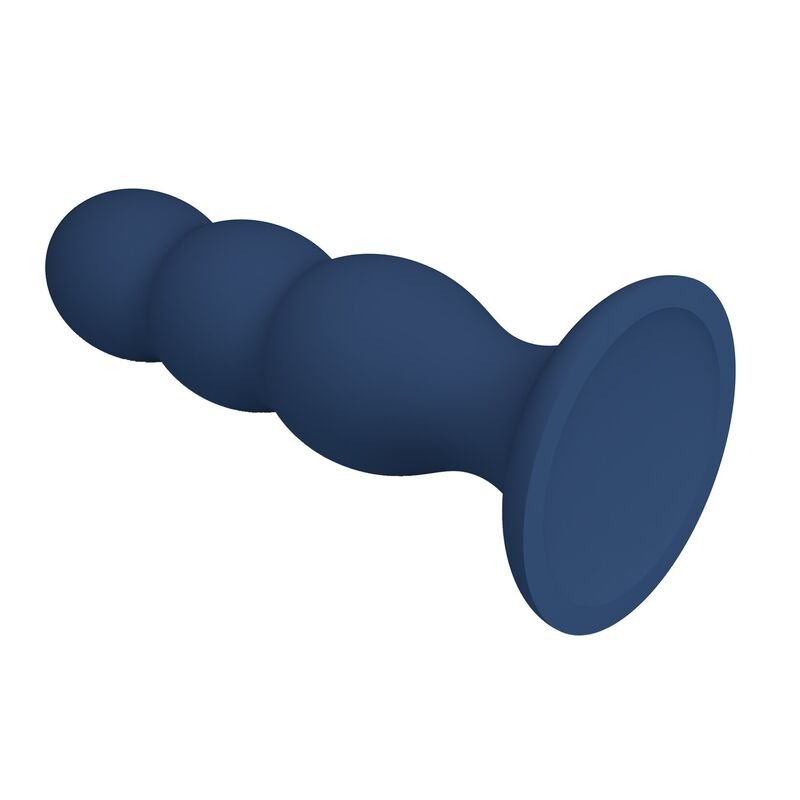 MR PLAY - ANAL PLUG WITH METAL BALLS AND SUCTION CUP BLUE