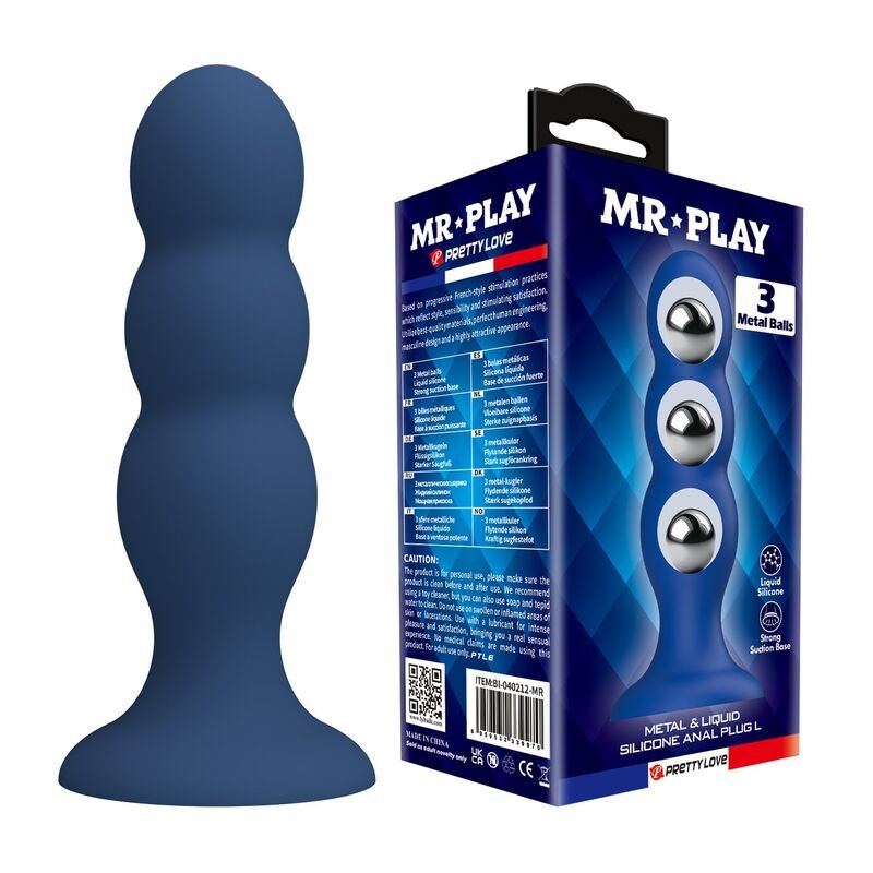 Comprar Mr Play - Anal Plug With Metal Balls And Suction Cup Blue