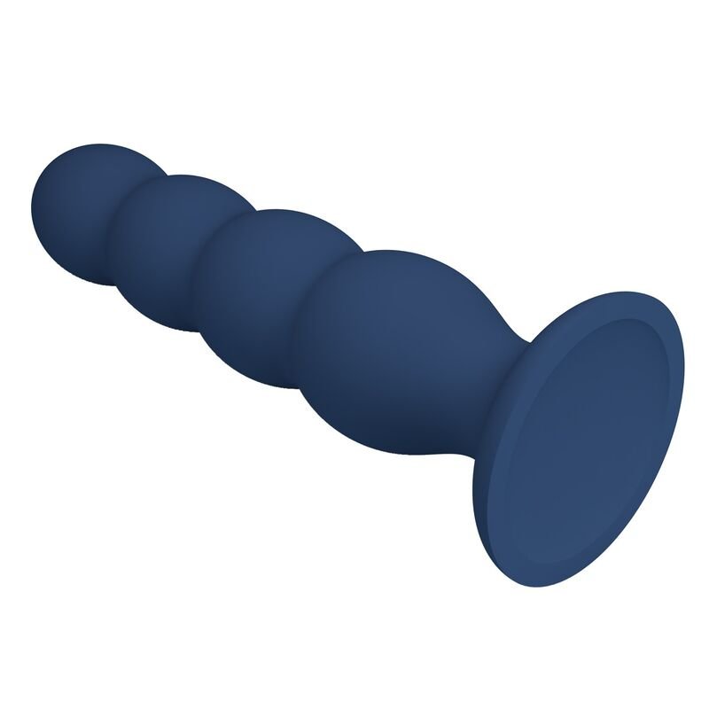 MR PLAY - ANAL PLUG WITH 4 METAL BALLS AND SUCTION CUP BLUE