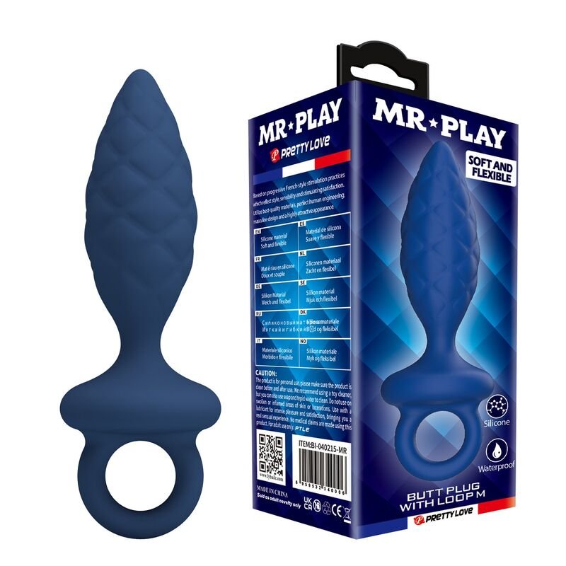 Comprar Mr Play - Textured Anal Plug With Ring Blue M