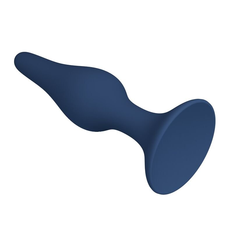 MR PLAY - SLIM SILICONE ANAL PLUG BLUE L