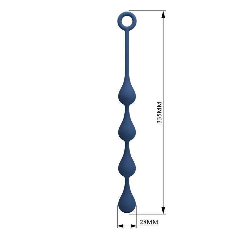 MR PLAY - BLUE SILICONE ANAL BEADS SIZE M 33 CM