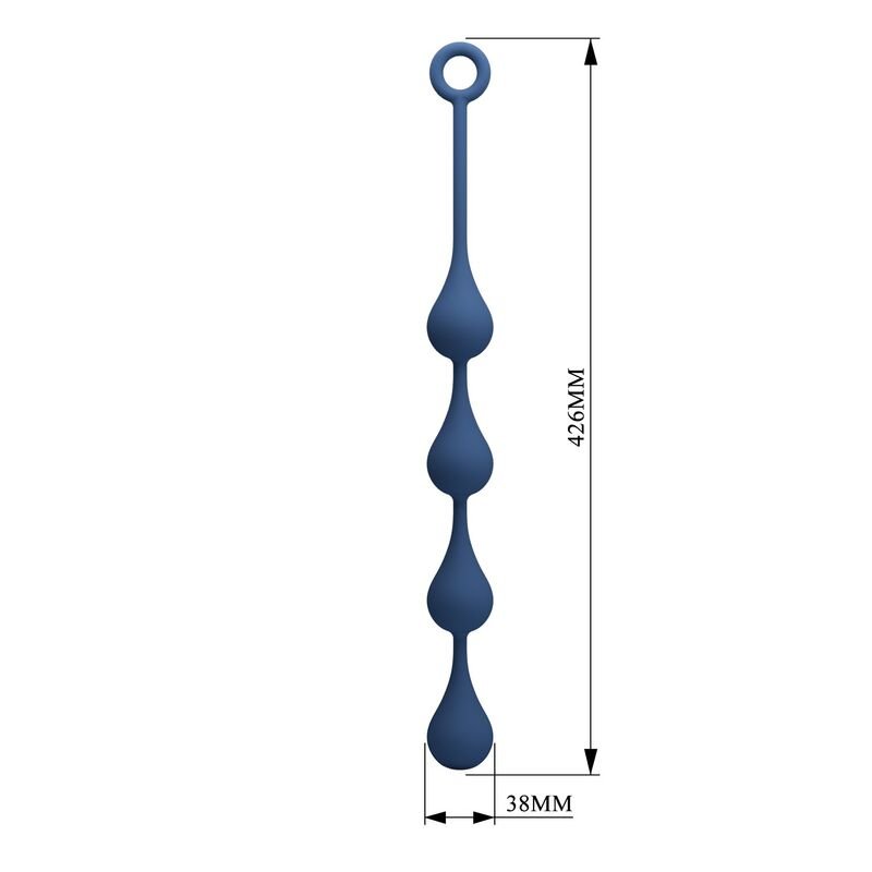 MR PLAY - BLUE SILICONE ANAL BEADS SIZE L 42.6 CM