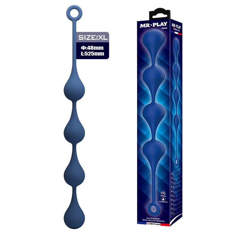 Comprar Mr Play - Blue Silicone Anal Beads Size Xl 52.5 Cm