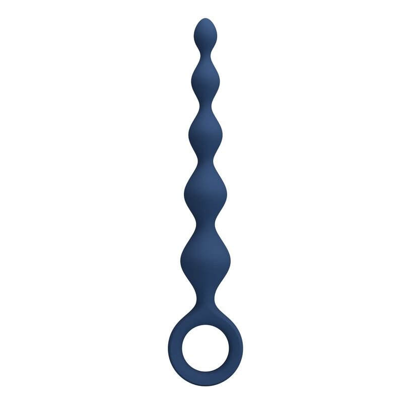 MR PLAY - BLUE SILICONE ANAL BEADS & ANAL PLUG 20.4 CM