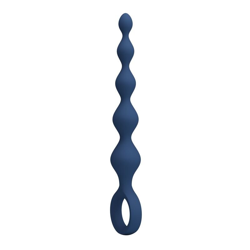 MR PLAY - BLUE SILICONE ANAL BEADS & ANAL PLUG 20.4 CM