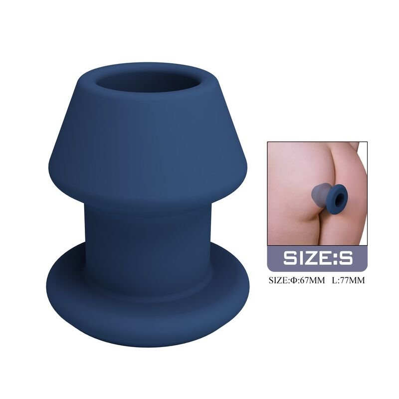 MR PLAY - JACK BLUE SILICONE HOLLOW ANAL PLUG SIZE S