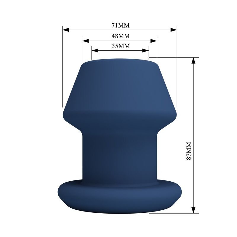 MR PLAY - JACK BLUE SILICONE HOLLOW ANAL PLUG SIZE M