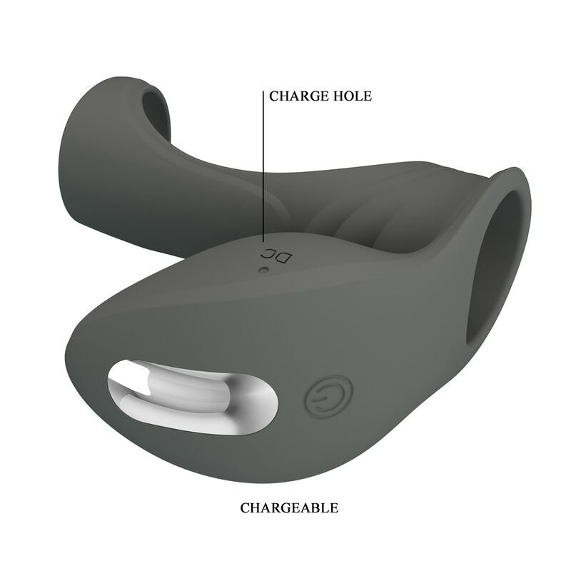 PRETTY LOVE - RECHARGEABLE VIBRATING RING WITH DUAL STIMULATOR