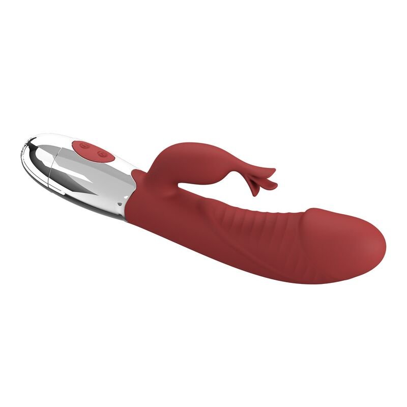 PRETTY LOVE - ROSEWOOD RABBIT VIBRATOR 30 FUNCTIONS USB RECHARGEABLE RED