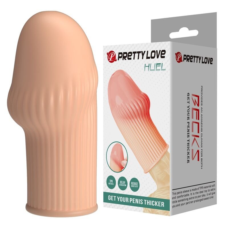 PRETTY LOVE - HUEL PENIS SLEEVE GET YOUR PENIS THICKER FLESH COLOR FOR HIM