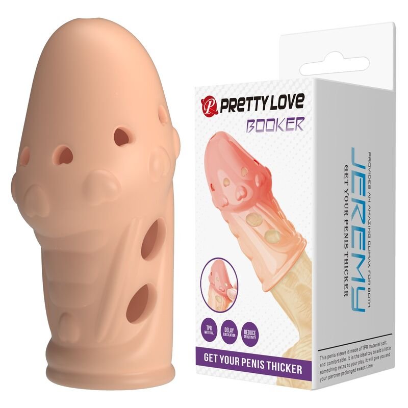PRETTY LOVE - SOCKER TEXTURED PENIS SLEEVE NATURAL FOR HIM