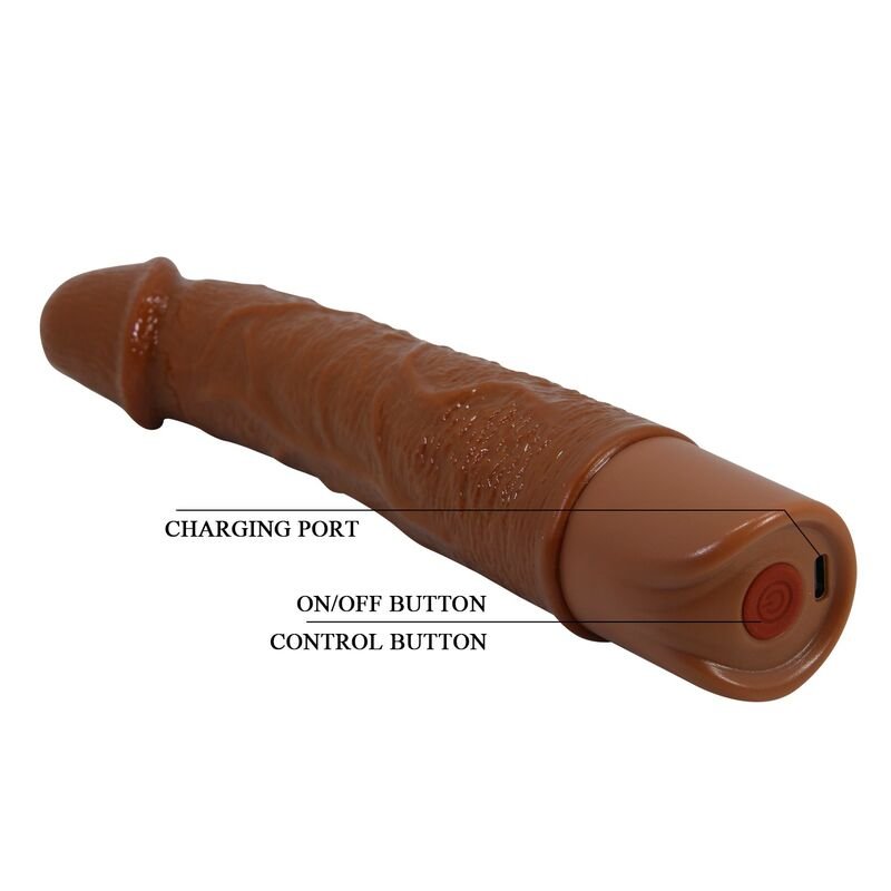 PRETTY LOVE - LEONARDO REALISTIC VIBRATOR 20 CM Ø 4 CM BROWN