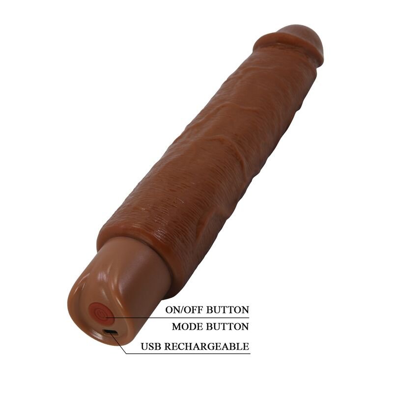 PRETTY LOVE - GAVIN REALISTIC VIBRATOR 25 CM Ø 5 CM BROWN