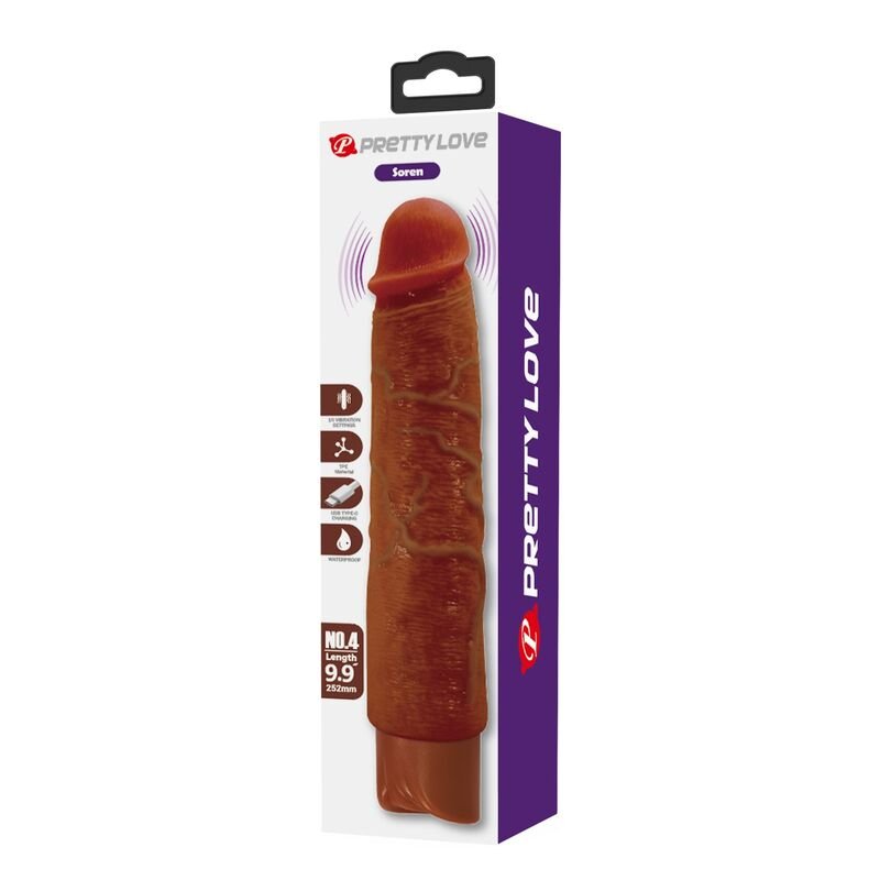 PRETTY LOVE - GAVIN REALISTIC VIBRATOR 25 CM Ø 5 CM BROWN