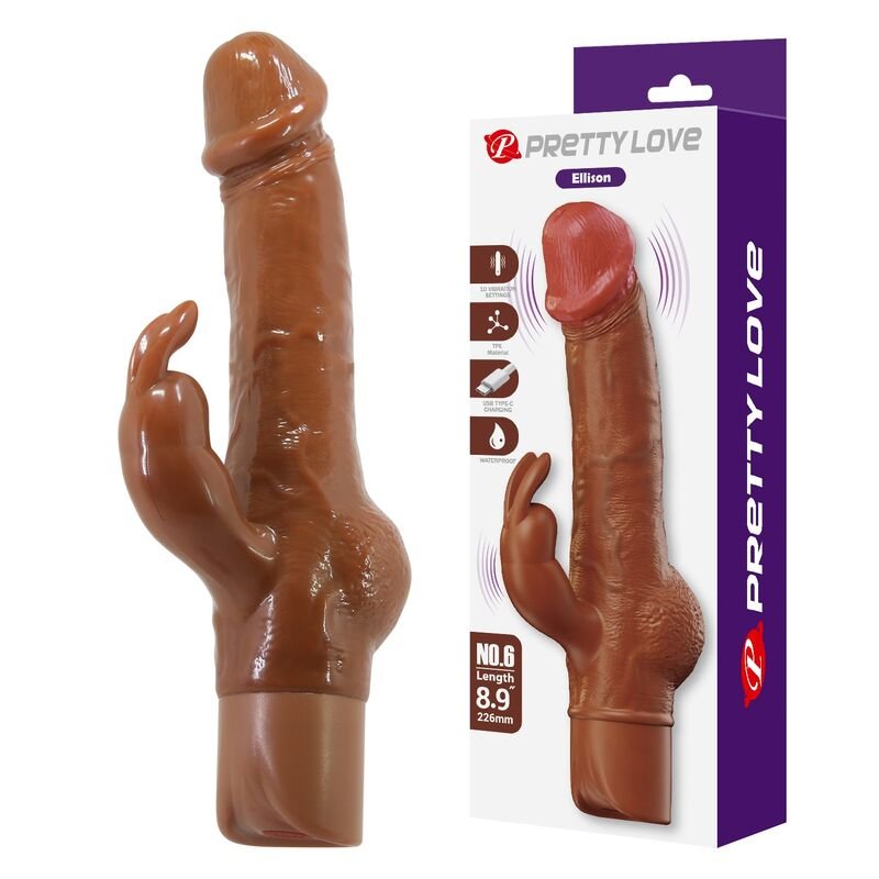 Comprar Pretty Love - Ellison Realistic Rabbit Vibrator 22.6 Cm ø 4.2 Cm Brown