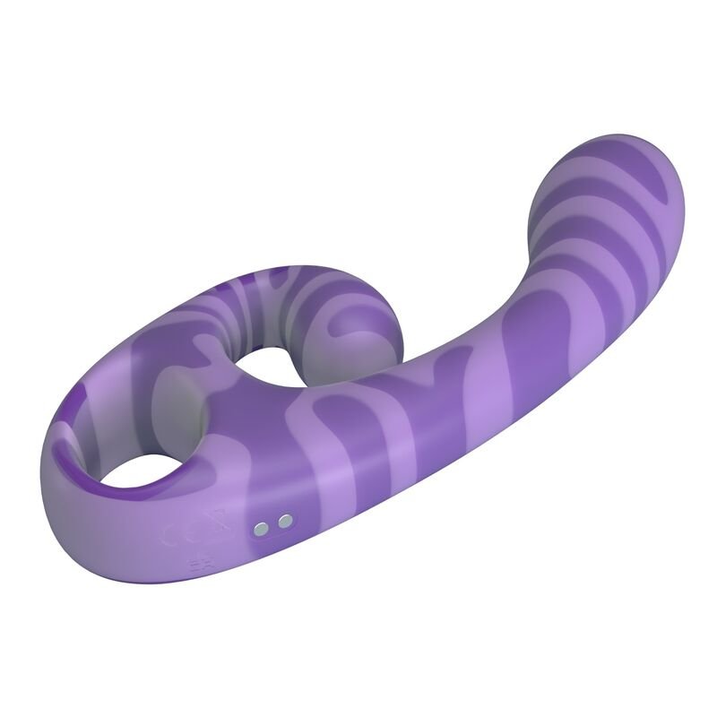 PRETTY LOVE - SUMMER DOUBLE-ENDED VIBRATOR WITH HANDLE 19 CM Ø 3.5 CM PURPLE