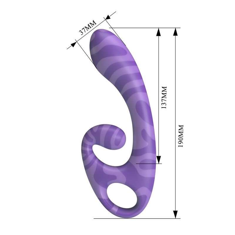 PRETTY LOVE - SUMMER DOUBLE-ENDED VIBRATOR WITH HANDLE 19 CM Ø 3.5 CM PURPLE