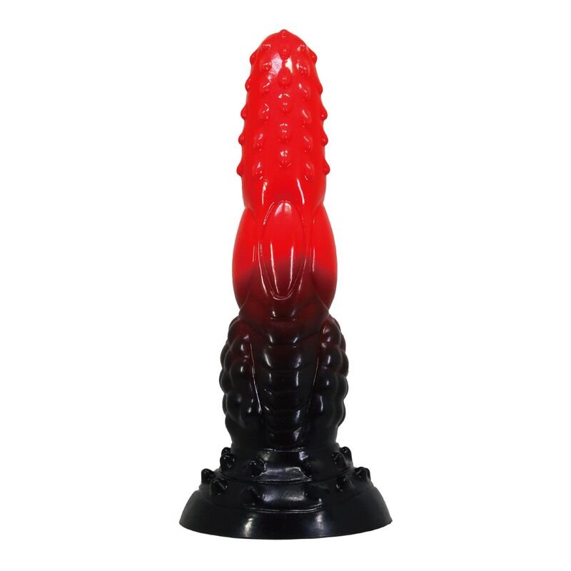 POWER MONSTERS - FIRE DRAGON FANTASY DILDO WITH SUCTION CUP 24.5 CM Ø 5.8 CM RED & BLACK