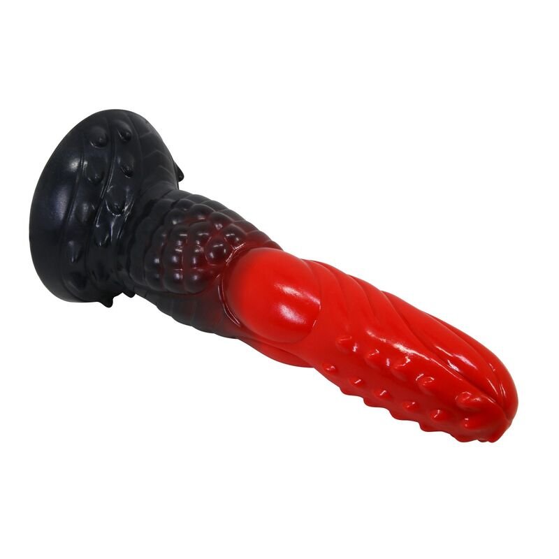 POWER MONSTERS - FIRE DRAGON FANTASY DILDO WITH SUCTION CUP 24.5 CM Ø 5.8 CM RED & BLACK